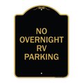 Signmission Designer Series Sign No Overnight RV Parking, Black & Gold Aluminum Sign, 18" x 24", BG-1824-23824 A-DES-BG-1824-23824